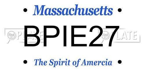BPIE27 Massachusetts License Plate