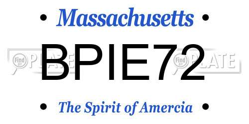 BPIE72 Massachusetts License Plate
