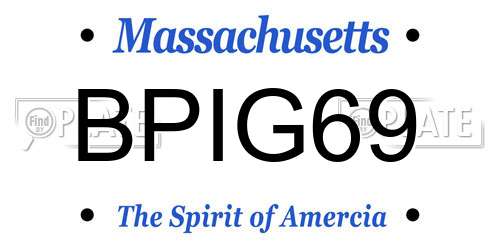 BPIG69 Massachusetts License Plate