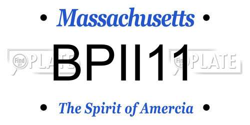 BPII11 Massachusetts License Plate