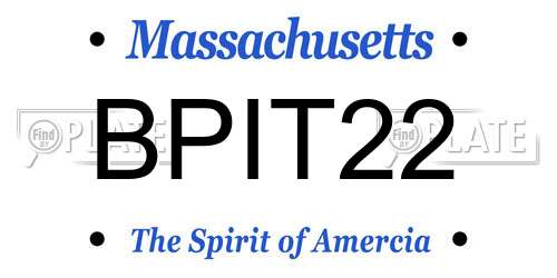 BPIT22 Massachusetts License Plate