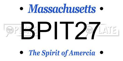 BPIT27 Massachusetts License Plate