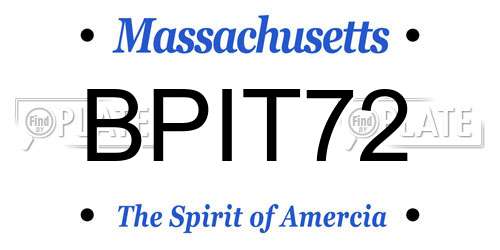BPIT72 Massachusetts License Plate