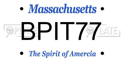 BPIT77 Massachusetts License Plate