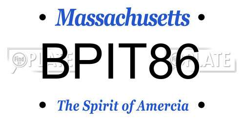 BPIT86 Massachusetts License Plate