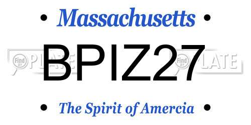 BPIZ27 Massachusetts License Plate