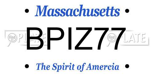 BPIZ77 Massachusetts License Plate