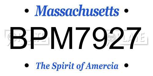 BPM7927 Massachusetts License Plate