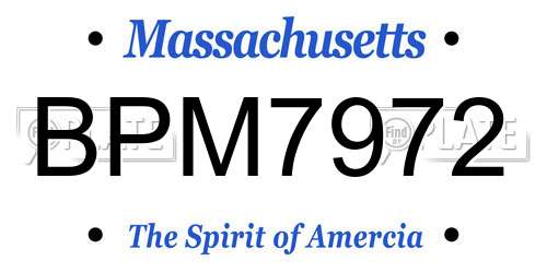 BPM7972 Massachusetts License Plate