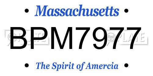 BPM7977 Massachusetts License Plate