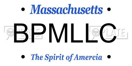 BPMLLC Massachusetts License Plate