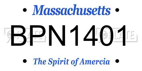 BPN1401 Massachusetts License Plate