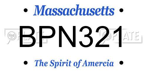 BPN321 Massachusetts License Plate