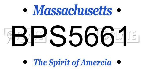 BPS5661 Massachusetts License Plate