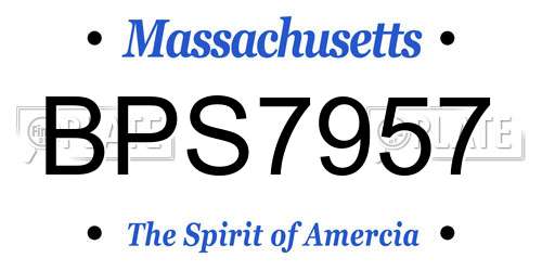 BPS7957 Massachusetts License Plate