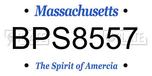 BPS8557 Massachusetts License Plate