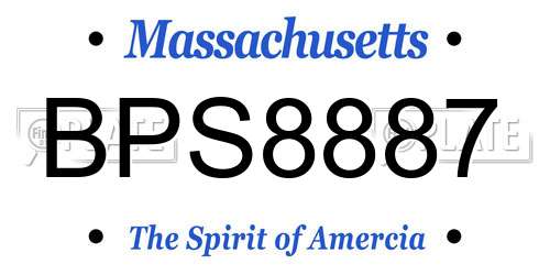 BPS8887 Massachusetts License Plate