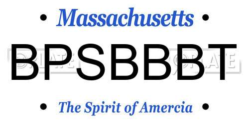 BPSBBBT Massachusetts License Plate