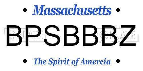 BPSBBBZ Massachusetts License Plate