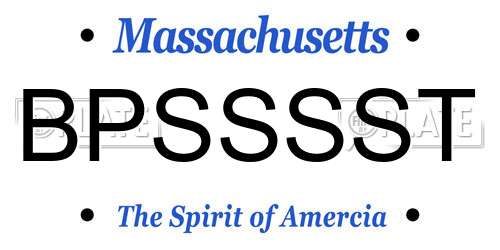 BPSSSST Massachusetts License Plate
