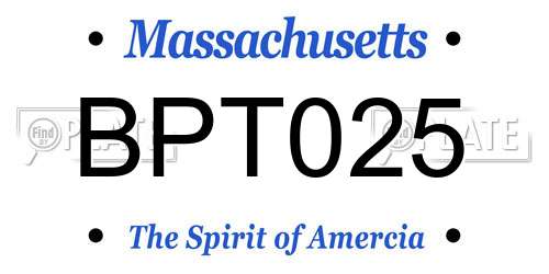 BPT025 Massachusetts License Plate