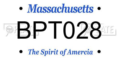 BPT028 Massachusetts License Plate