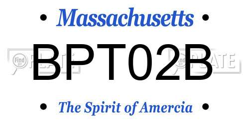 BPT02B Massachusetts License Plate
