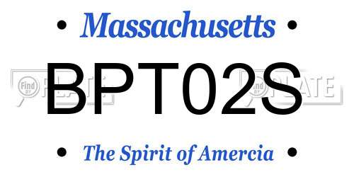 BPT02S Massachusetts License Plate