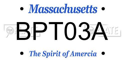 BPT03A Massachusetts License Plate