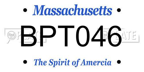 BPT046 Massachusetts License Plate