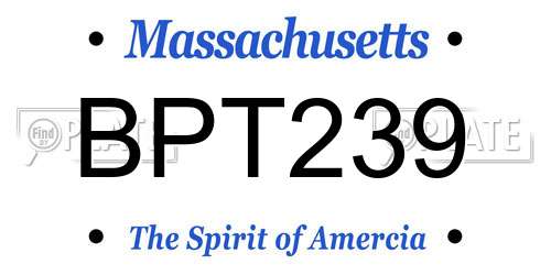 BPT239 Massachusetts License Plate