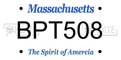 BPT508 Massachusetts License Plate