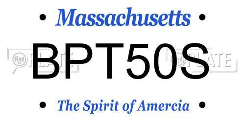 BPT50S Massachusetts License Plate