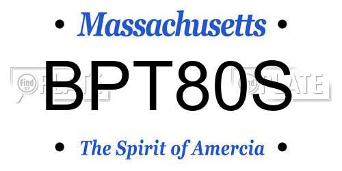 BPT80S Massachusetts License Plate