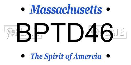 BPTD46 Massachusetts License Plate
