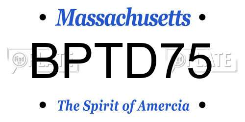 BPTD75 Massachusetts License Plate