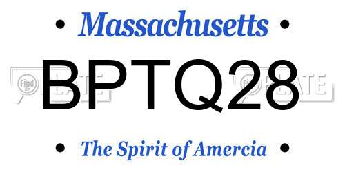 BPTQ28 Massachusetts License Plate