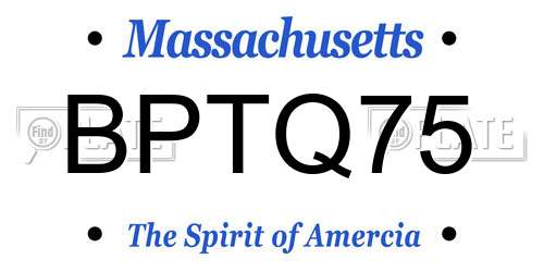 BPTQ75 Massachusetts License Plate