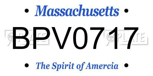 BPV0717 Massachusetts License Plate