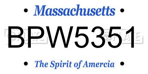 BPW5351 Massachusetts License Plate
