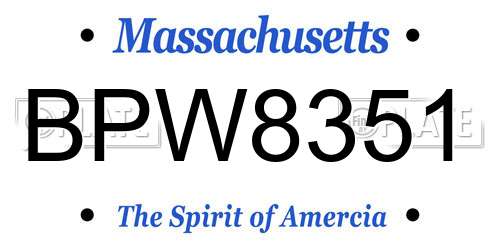 BPW8351 Massachusetts License Plate