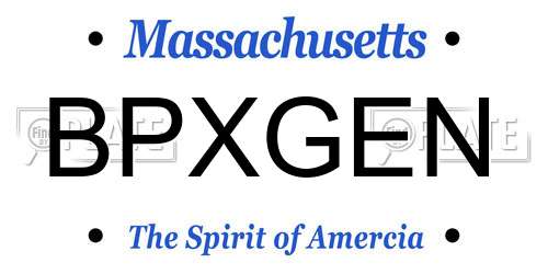 BPXGEN Massachusetts License Plate