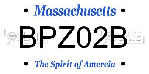 BPZ02B Massachusetts License Plate