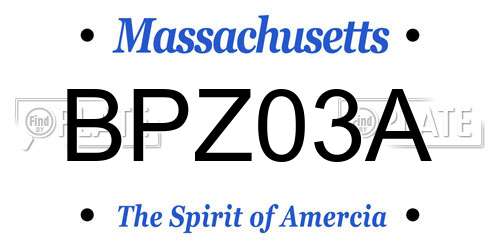 BPZ03A Massachusetts License Plate