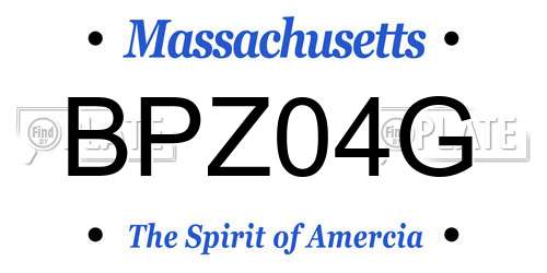 BPZ04G Massachusetts License Plate