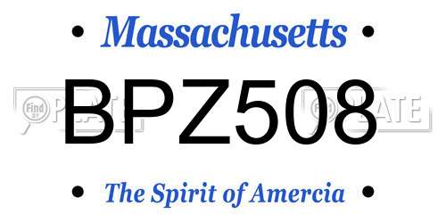 BPZ508 Massachusetts License Plate