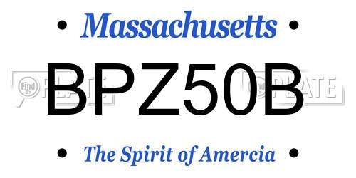 BPZ50B Massachusetts License Plate