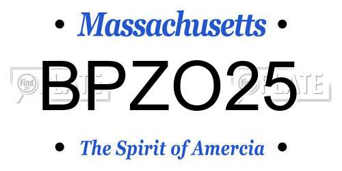 BPZO25 Massachusetts License Plate