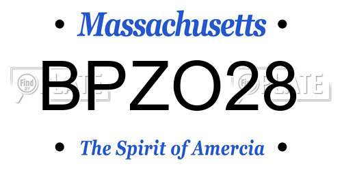 BPZO28 Massachusetts License Plate