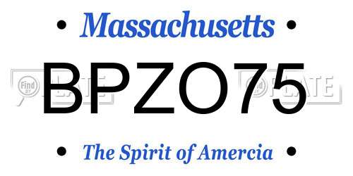 BPZO75 Massachusetts License Plate